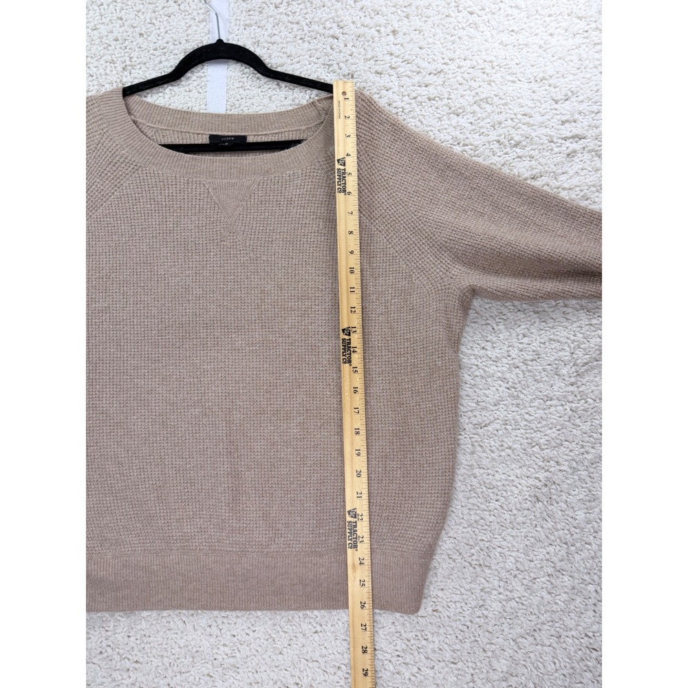 J.Crew Waffle Knit Sweater Womens‎ Medium Tan Alpaca Merino Wool AU299 - Picture 8 of 8